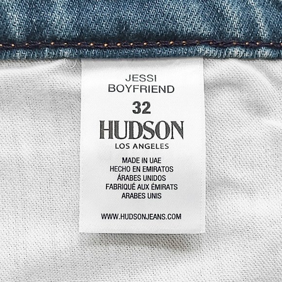 New HUDSON Jessi Relaxed Crop Boyfriend Jeans 32 Overshadow Blue - Picture 9 of 9